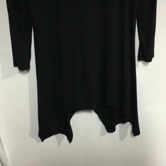Black Tunic Top Sz Small with Jagged Hem - Picture 4 of 4